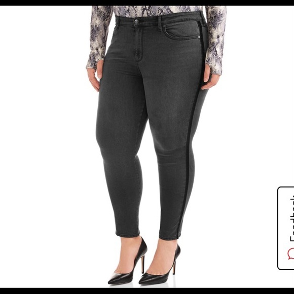 sofia by sofia vergara Denim - Sexy Sofia Vergara Black Skinny Jean Plus Size 20